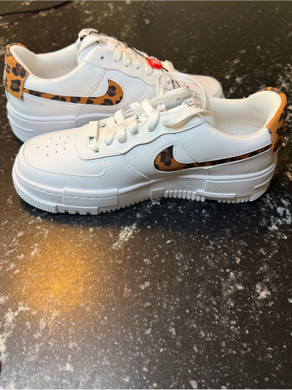 Nike Air Force 1 Fontanka White Leopard Platform Sneakers Womens 8.5 NWOB